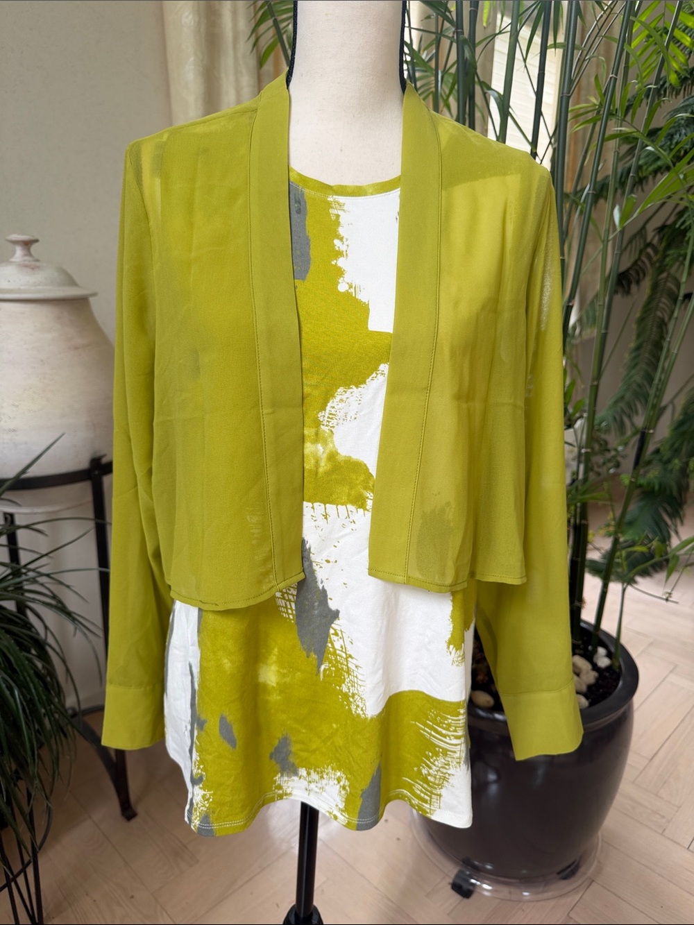Lightweight Olive Tunic Jacket and Top Set